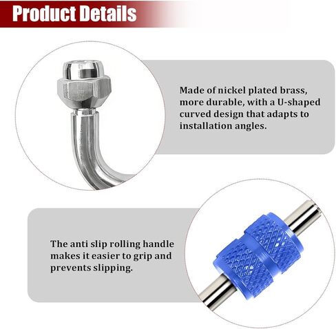 2PCS Dually Valve Stem Extenders, Metal 180 Degree Vehicle Tire Valve Extension Adaptors, Automotive Dual Tyre Air Stem Extender Replacement, Universal for RV Trailer Truck in Saudi Arabia