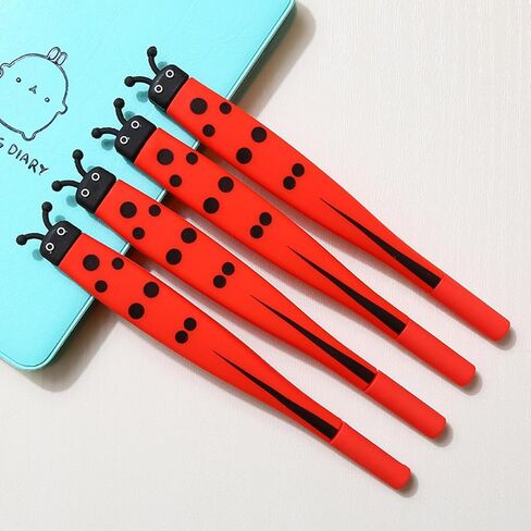 Novelty 5 Pcs Ladybug Pens Bug Pens Cute Insects Pen Silicone Gel Pen Black Ink with 10 Black Refills Durable Stationery for at School Home Party in Kuwait