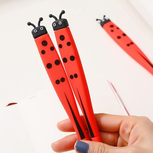 Novelty 5 Pcs Ladybug Pens Bug Pens Cute Insects Pen Silicone Gel Pen Black Ink with 10 Black Refills Durable Stationery for at School Home Party in Kuwait