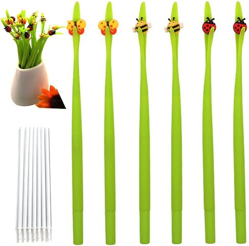 Cute Insect Pen Plant Pens with Bugs Ladybug pens Bee Butterfly Pen Bendable Nature Themed Stationery (16 pcs Including 6 pieces +10 pcs refills) in Kuwait