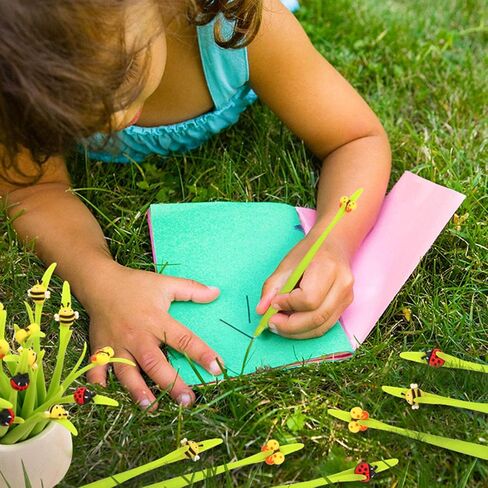 Cute Insect Pen Plant Pens with Bugs Ladybug pens Bee Butterfly Pen Bendable Nature Themed Stationery (16 pcs Including 6 pieces +10 pcs refills) in Kuwait