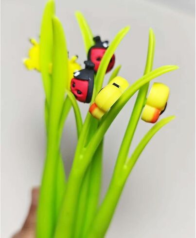 Cute Insect Pen Plant Pens with Bugs Ladybug pens Bee Butterfly Pen Bendable Nature Themed Stationery (16 pcs Including 6 pieces +10 pcs refills) in Kuwait