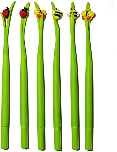 Cute Insect Pen Plant Pens with Bugs Ladybug pens Bee Butterfly Pen Bendable Nature Themed Stationery (16 pcs Including 6 pieces +10 pcs refills) in Kuwait