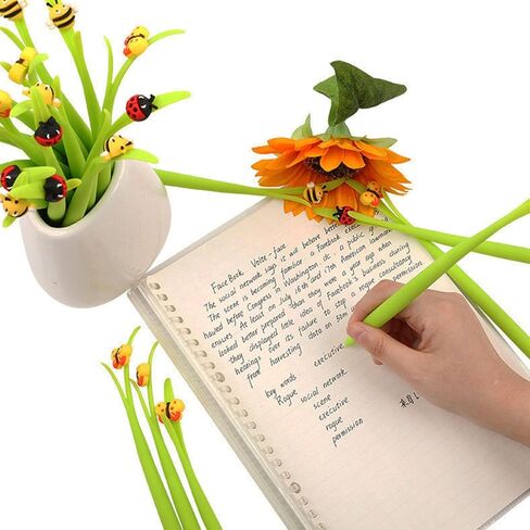 Cute Insect Pen Plant Pens with Bugs Ladybug pens Bee Butterfly Pen Bendable Nature Themed Stationery (16 pcs Including 6 pieces +10 pcs refills) in Kuwait
