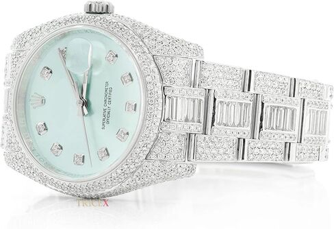 Luxury Automatic Moissanite Watch for Men – Full Iced Out Diamond Bracelet, Self-Winding Movement, Premium Stainless Steel Fashion Wristwatch in Saudi Arabia