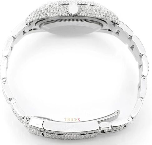 Luxury Automatic Moissanite Watch for Men – Full Iced Out Diamond Bracelet, Self-Winding Movement, Premium Stainless Steel Fashion Wristwatch in Saudi Arabia