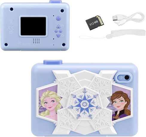 ekids Disney Frozen Kids Camera with SD Card, Digital Camera for Kids with Video Camera, Built-in Digital Stickers for Fans of Frozen Toys in Kuwait
