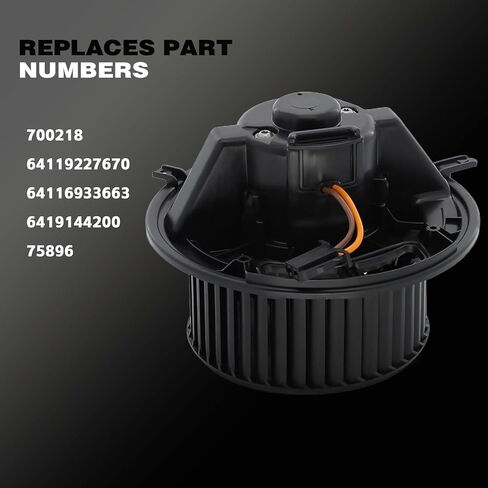 محرك منفاخ سخان HVAC مع قفص مروحة 700218 متوافق مع 2006 BMW 325i 325xi 330i 330xi، 2007-2013 328i 335i، 2007-2008 328xi 335xi، 2008-2013 128i 135i يستبدل 64119227670 in Kuwait