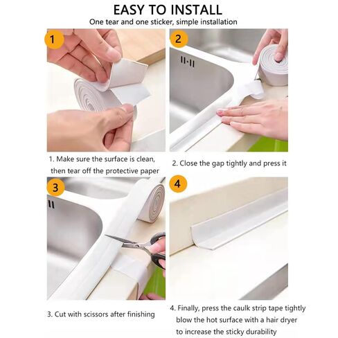 10.5 FT Waterproof Clear Tape Around Toilet Base Kitchen Tapes Bathroom Sink Shower Bathtub Edge Protector in Saudi Arabia