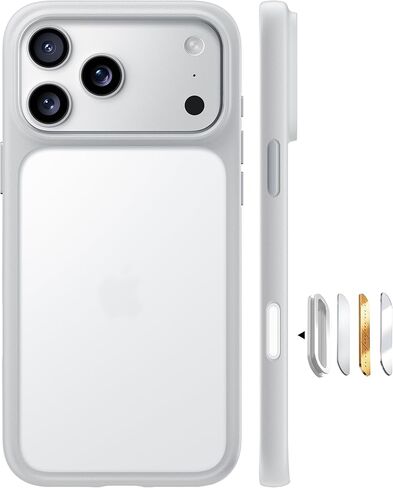 TORRAS Guardian Shockproof for iPhone 16 Pro Case, [4X Military-Grade Test Protection] Anti-Scratch DIY-Buttons Slim Thin Translucent Matte Hard Back Case for iPhone 16 Pro, Black in Saudi Arabia