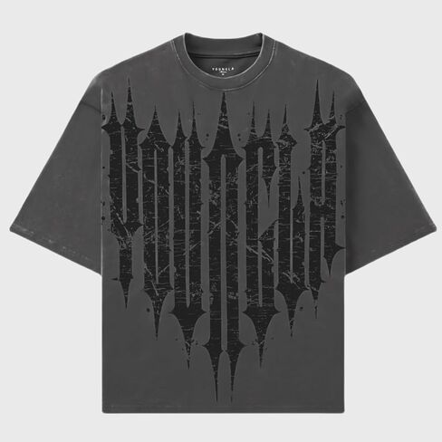 Men’s Oversized Graphic T-Shirt Drop-Shoulder Baggy Streetwear TeeBreathable Stretch Jersey Gothic Workout Casual in Saudi Arabia