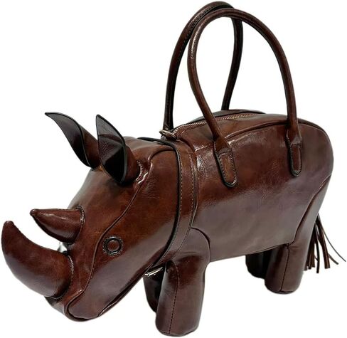 Men and Women PU Leather Rhinoceros Shaped Crossbody Shoulder Bag Handbag Purse in Saudi Arabia