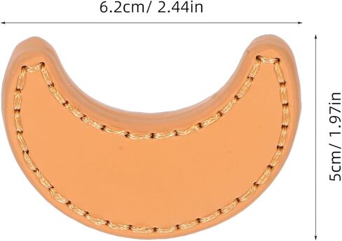 Lurrose 2pcs Moon Shaped Pu Leather Drawer Pulls Cabinet Handles for ’ Room Wardrobe, Single Hole Decorative Furniture Hardware, Thickened Brass Base, Small Modern Handles for Dresser in Saudi Arabia