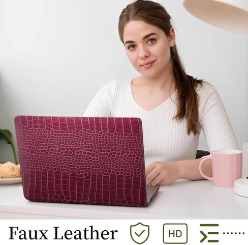 Case for MacBook Air 15 Inch 2025 2024 2023 Release M3 A3114 A2941 M2 A3241 with Liquid Retina Display & Touch ID, Hard Crocodie Leather Laptop Shell with Keyboard Cover, Red Alligator in Kuwait