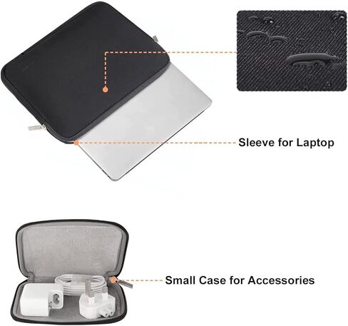 حافظة MOSISO متوافقة مع جهاز MacBook Air 13.6 بوصة 2022-2024 M3 A3113 M2 A2681، حافظة صلبة بلاستيكية مقاومة للصدمات شديدة التحمل مع مسند قابل للطي وغطاء لوحة مفاتيح وواقي شاشة ونوع C وحقيبة نيوبرين، أسود in Saudi Arabia