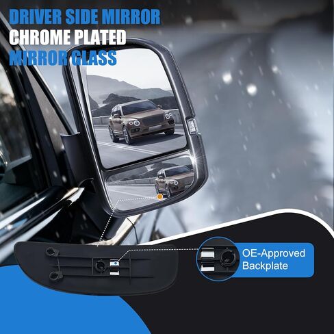 Passenger Side Lower Mirror Glass Replacement Compatible with 1999-2007 Ford F250 F350 F450 F550 Super Duty & 2000-2005 Excursion - Right Convex Towing Lens Mirror Glass, NON-Heated in Saudi Arabia