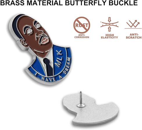 10/20/50/100Pack MLK Martin Luther King Lapel Pins Bluk-Raise Awareness and Fight for Equality - Civil Rights Movement Brooch Badge Souvenir Pin Gift For Men Women Clothes Bags Hats in Saudi Arabia