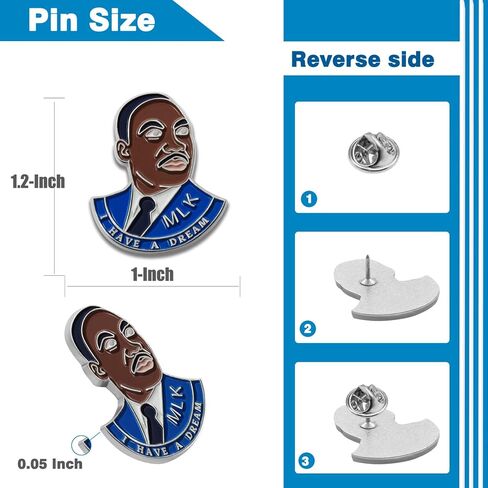 10/20/50/100Pack MLK Martin Luther King Lapel Pins Bluk-Raise Awareness and Fight for Equality - Civil Rights Movement Brooch Badge Souvenir Pin Gift For Men Women Clothes Bags Hats in Saudi Arabia