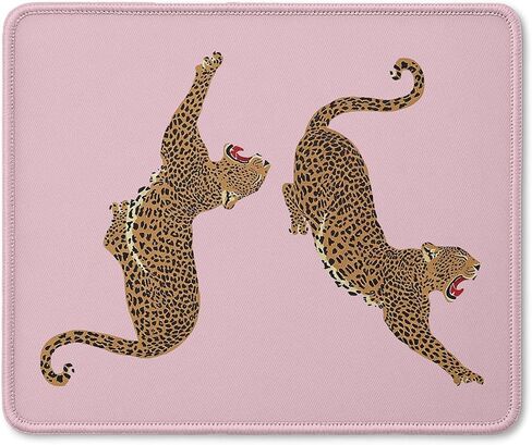 Pink Leopard Mouse Pad, Leopard Office Supplies, Trendy Cheetah Wild Animal Print Mouse Pad for Home Office Computer Gaming Desk Essentials, 9.5x7.9 Inch in Saudi Arabia