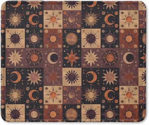 Boho Witchy Gothic Sun and Moon Stars Mouse Pad, Astrology Gifts for Women Men, Whimsical Mystical Celestial Mouse Pad for Home Office Computer Gaming Desk Essentials, 9.5x7.9 Inch in Saudi Arabia