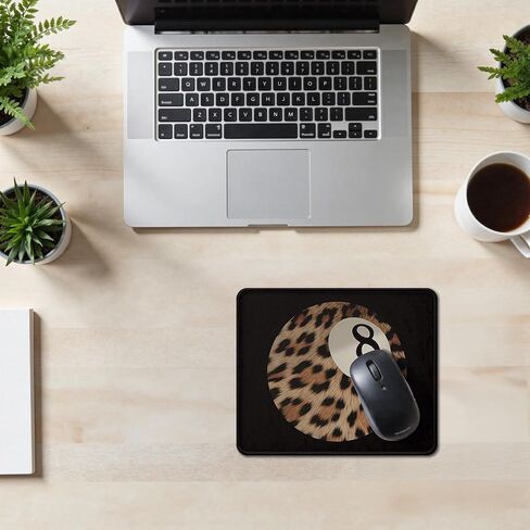 Trendy Black Leopard Print 8 Ball Mouse Pad, Funky Coquette Mouse Pads Mousepad for Desk Office Computers Laptop,Preppy Girly Office Supplies, 9.5x7.9 Inch in Saudi Arabia