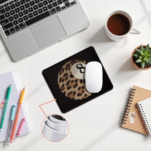 Trendy Black Leopard Print 8 Ball Mouse Pad, Funky Coquette Mouse Pads Mousepad for Desk Office Computers Laptop,Preppy Girly Office Supplies, 9.5x7.9 Inch in Saudi Arabia