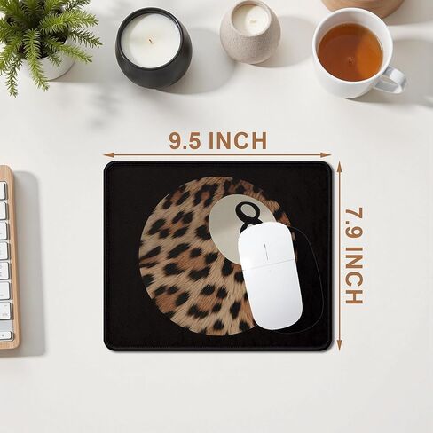Trendy Black Leopard Print 8 Ball Mouse Pad, Funky Coquette Mouse Pads Mousepad for Desk Office Computers Laptop,Preppy Girly Office Supplies, 9.5x7.9 Inch in Saudi Arabia