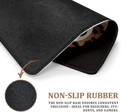 Trendy Black Leopard Print 8 Ball Mouse Pad, Funky Coquette Mouse Pads Mousepad for Desk Office Computers Laptop,Preppy Girly Office Supplies, 9.5x7.9 Inch in Saudi Arabia