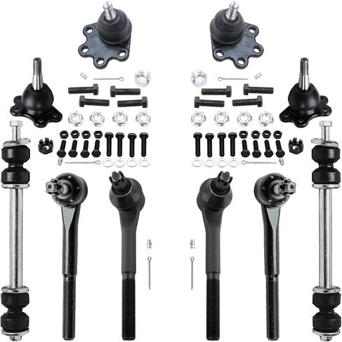 Detroit Axle - 4WD Front Suspension Kit for Chevrolet Blazer Tahoe GMC K1500 Suburban K2500 Yukon, 4 Upper Lower Ball Joints 2 Sway Bars 4 Outer Inner Tie Rods Replacement in Saudi Arabia