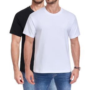 wirarpa Men's T-Shirts 100% Cotton Crewneck Short Sleeve Tees Casual Plain Mens T Shirts in Kuwait