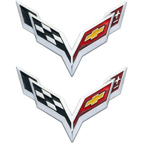 زوج مجموعة كورفيت C7 شعار 3D شارة معدنية الصليب العلم رمز شعار استبدال ل 14-19 كورفيت in Kuwait