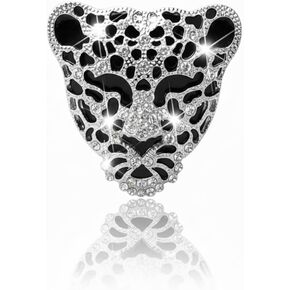 مشبك معطر هواء للسيارة برأس الفهد من حجر الراين اللامع، ديكور تلقائي بطباعة الفهد اللامع، موزع الزيوت العطرية القابل لإعادة الملء، ملحقات سيارة لطيفة للنساء in Kuwait