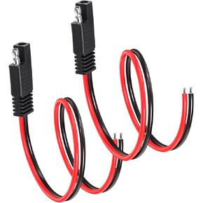 SAE Connector Extension Cable 2 Pack - 14AWG 2 Pin Quick Disconnect Wire with Battery Extension Plug for Solar Panel, Motorcycle, RV (30cm/1FT) in Kuwait