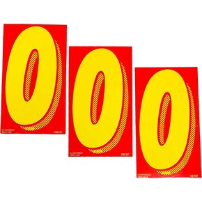 EZ Line Vinyl Decals for Cars Red and Yellow Large Number Stickers Windshield Numbers Dealer Supplies EZ136 (Number 0) in Kuwait