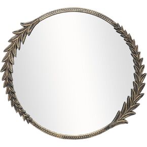 مرآة حائط دائرية كلاسيكية، مرآة زخرفية مقاس 28 بوصة بإطار معدني، لون أسود عتيق in Kuwait