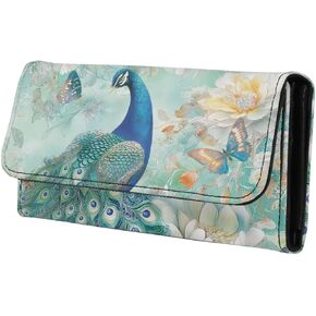 Lotus Mandala Women PU Leather Tri-fold Wallets Black And White Sketch Flower Zipper Pocket Buckle Money Manager Starry Sky Tall Billfold Secretary Cash Wallet in Kuwait