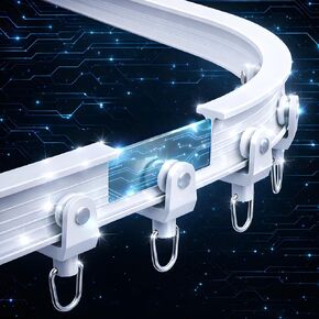 ستارة سقف مرنة قابلة للانحناء من AJAZZ، قضيب ستارة منحني، 16.4 قدم (5 متر)، أبيض، مقسم للغرفة، مسار ستائر مقسم للجدار in Kuwait