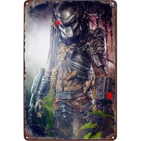 Vintage Metal Signs Armor Warrior Predator Poster Robot Tin Sign Wall Art Decor Plaque for Home Coffee Bar Pub Club Cafe Living Room Bedroom Garage Shop Gift 12x8 inch in Kuwait