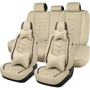 غطاء مقعد السيارة لسيارة Hyundai Elantra 2001-2026، مجموعة أغطية المقاعد الكاملة، غطاء مقعد مقاوم للماء غير قابل للانزلاق، أغطية مقاعد السيارة من جلد نابا المقاوم للتآكل. (فاخرة 5 مقاعد/أسود أزرق) in Kuwait