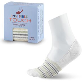 Marcoliani Milano No Show Socks Men - Torino Stripe Invisible Touch | Essence of Cotton in Kuwait