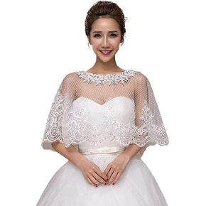 Mesyo الدانتيل كيب الزفاف التفاف تتغاضى المرأة شال الزفاف بوليرو التستر in Kuwait