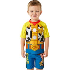 Disney Toy Story Boys Rash Guard & Swim Trunks Two Piece Set, Buzz Lightyear Woody Swimsuit, Bathing Suit Ages 3–7 in Kuwait