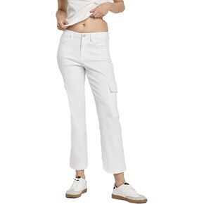 VERVET High Rise Crop Cargo Straight Jeans T6441WH in Kuwait