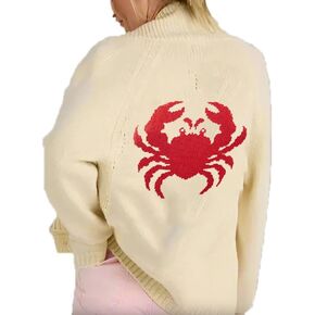 Giraropa Women Crab Cardigan Long Sleeve Shawl Collar Button Down Oversized Chunky Knit Sweater Open Front Coat Fall Clothes in Kuwait