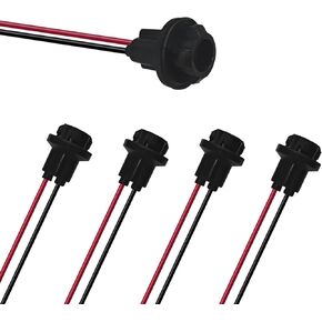 5PCS 194 T10 Bulb Socket with Wire Pigtail, 158 161 168 175 License Plate Light Extension Harness Plugs Connectors Wiring Sockets, Turn Signal Tail Light Fog Light Bulb Socket (Plum Blossom Base) in Kuwait