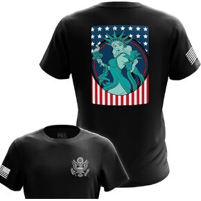 Patriotic American Flag Men’s T-Shirt | Heavyweight Classic Fit Short Sleeve Shirt in Kuwait