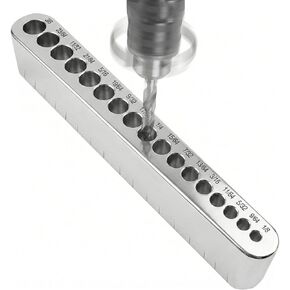 Drill Guide Handheld Drill Guide Jig Portable Drill Guide Block 17 SAE Hole Sizes from 1/8" to 3/8" Durable and Rust-Resistant Suitable for Wood, Plastic and Metal in Saudi Arabia