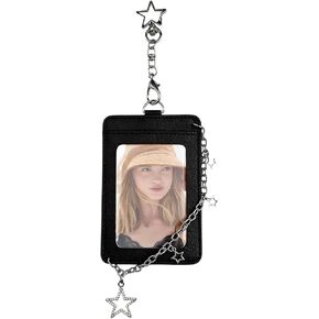 K-pop Photocard Holder Keychain with Metal Chain,Photocard Holder Keychain for Fans,Photocard Keychain with Star Design,Photo Card Holder Keychain with Chain for Daily Use & K-pop Events in Kuwait
