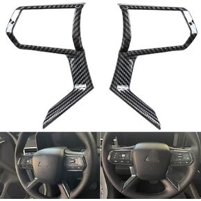 for Mitsubishi Outlander Accessories Steering Wheel Trim Interior Decaration for Mitsubishi Outlander 2022 2023 2024 2025(carbon fiber) in Kuwait