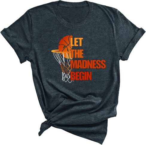 Let The Madness Begin T Shirt, Baskeball Shirt in, Funny Basketball Season T-Shirt in Saudi Arabia
